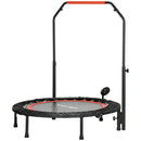 Mini Trampolino Fitness Ø102 cm Regolabile in Altezza Pieghevole con Manubrio Nero   