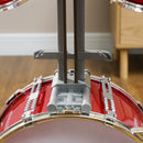Batteria Musicale Giocattolo per Bambini Grancassa 4 Tamburi e Piatti con Bacchette e Sgabello Rosso  