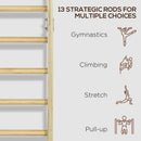 Spalliera Svedese da Palestra 78x27x240 cm 13 Barre in Legno di Faggio