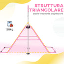Sbarra per Ginnastica Artistica per Bambini Altezza Regolabile 88-128 cm 2 Anelli Rosa  