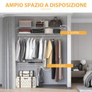 Set Appendiabiti a Muro 178,2x38,8x128 cm con 5 Mensole e 3 Barre Salvaspazio Bianco
