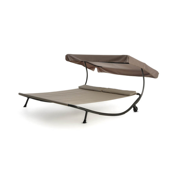 Amaca da Giardino 2 Posti in Textilene con Tettuccio e Ruote Taddei Acapulco Duo Beige prezzo