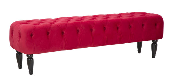 Puff Chantal Bordeaux 149,5x40,5x43 cm Velluto Sintetico e MDF e Spugna Bordeaux online