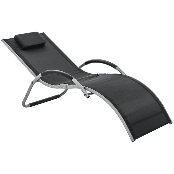 prezzo Lettino Prendisole 160x60x65 cm in Alluminio e Textilene Nero