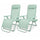 Set 2 Sedie Sdraio Gravity Luxor 90x67x110 cm con Vassoio Portaoggetti Poggiapiedi e Cuscino Verde
