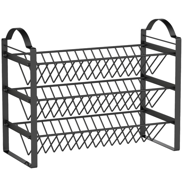 Portaspezie da Cucina a 3 Livelli 39,5x18x33 cm con Ripiani Inclinati in Metallo Nero sconto