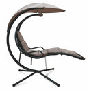 Amaca Dondolina da Giardino in Ferro e Textilene con Parasole Soriani Malibù Tortora