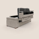 Divano Letto 3 Posti 240x100x95 cm in Tessuto Beige