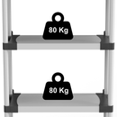 Scaffale 4 Ripiani 80x40x165 cm in Resina PVC Grigio    