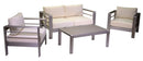 Set da Giardino Divano 2 Poltrone e Tavolino in Alluminio Buffalo Silver Opaco