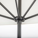 Mezzo Ombrellone da Giardino Mezzaluna 230 x130x245 cm con Apertura a Manovella Crema