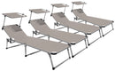 Set 4 Lettini Prendisole da Giardino Pieghevole 193x59x30 cm in Alluminio e Textilene Tortora