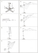 Ombrellone da Giardino Saturno Decentrato 3x4 m in Alluminio Verde Telo Tortora