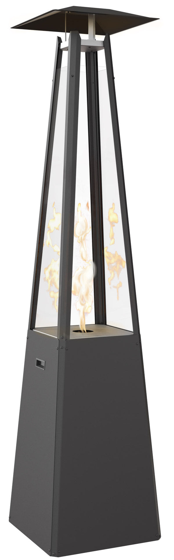 Stufa a Piramide Gas Gpl da Esterno con Vetro in Acciaio Flig Memphis Nera prezzo