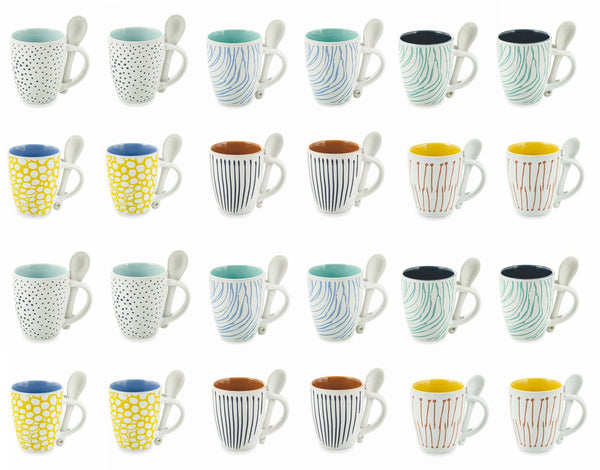 Set 24 Tazzine da Caffè Ø6x9 cm in Gres Villa d'Este Home Tivoli Marea prezzo