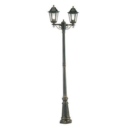 Lampada Palo Alto Due Luci per Giardino Colore Nero e Oro per Esterno Linea Merlet Sovil sconto