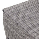 Set Salotto da Giardino Tavolino Baule Divano 2 Sedie in Polyrattan con Cuscini Tulsa Grigio