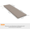 Cuscino per Sdraio e Lettino Prendisole  con Lacci di Fissaggio  in Tessuto Grigio Scuro
