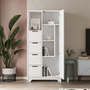 Mobile 4 Cassetti 5 Ripiani 164,5x77x29,6 cm in MDF Yada Bianco