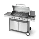 Barbecue a Gas GPL 6 Fuochi + 1 Fornello Laterale Ompagrill Indianapolis 7/B in Acciaio Inox