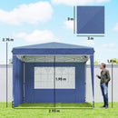 Gazebo Pieghevole 3x3 m con Pareti e Altezza Regolabile Protezione UV 50+ Blu Scuro      