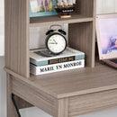 Scrivania da Ufficio Porta PC 105x50x137,5 cm con Libreria in Legno Truciolare Marrone