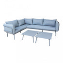 Salotto Angolare Suez con Cuscini in Alluminio Grigio