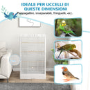 Voliera Gabbia per Uccelli 61x36,5x98 cm con Vassoio Estraibile e Posatoi per Pappagalli in Acciaio Bianco      