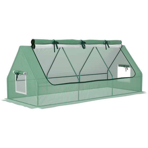 Serra Piccola 240x90x90 cm con 2 Finestrelle Laterali e Finestra Centrale in Acciaio PE e PP Verde acquista
