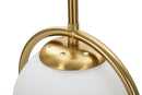 Lampada da Tavolo Glamy Arc Ø21x50 cm in Ferro e Vetro Oro e Bianco      