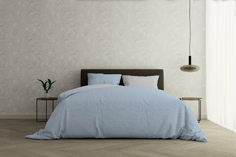 Copripiumino con Sacco e Federe Doubleface Azzurro\/Grigio Chiaro Varie Misure