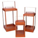Set 3 Lanterna in metallo arancione 