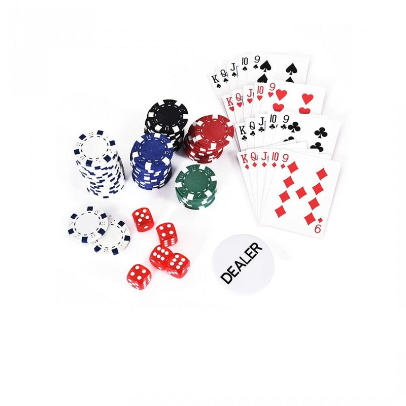 Set 2000 Fiches da Poker 2 Mazzi di Carte e Pulsante Dealer con Valigetta