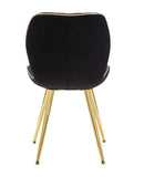 Set 2 Sedie Paris Space Nera e Oro 46x58x77 cm in Legno e Ferro 