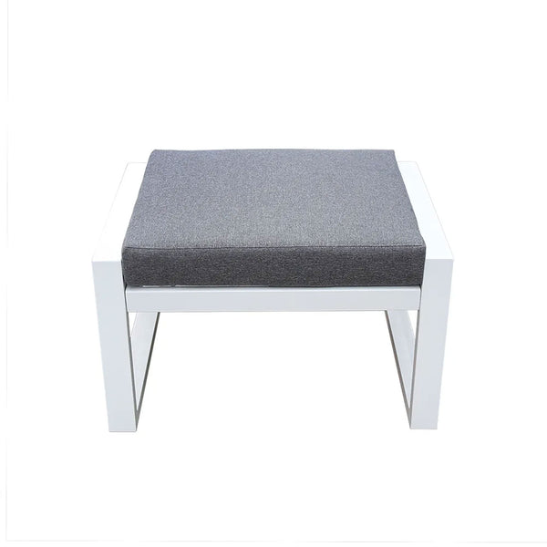 prezzo Pouf da Giardino Mikonos 67,5x53x45 cm in Alluminio e Tessuto Tecnico Grigio e Bianco