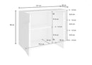 Mobile Multiuso 2 Ante 3 Vani Giorno 121,8x39,2x86 cm Ping Ardesia