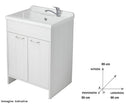 Mobile Lavatoio in PVC 60x50x85cm 2 Ante Forlani Washouse Frassino