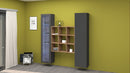 Parete Attrezzata Soggiorno 170x30x180 cm Maruska n°25 Grigio Antracite Opaco