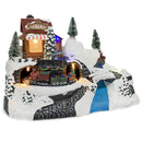 Villaggio Natalizio 24x16x17 cm con treno Luci Suoni e Movimento