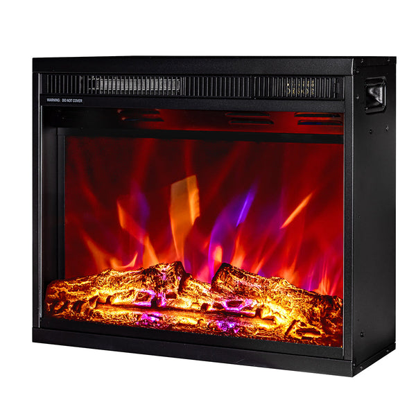Camino Elettrico da Incasso 47x58,4x18 cm Effetto Fiamma 1500W Lorance Nero sconto