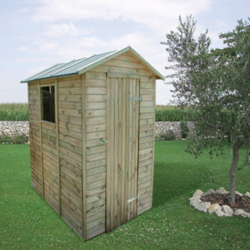 sconto Casetta Box Capanno in Legno per Attrezzi con Porta e Finestra 150X213X216Cm