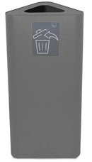 Pattumiera Per Raccolta Rifiuti 38x38xh80 cm In Acciaio Verniciato con Pittogramma Magnetico Grigio