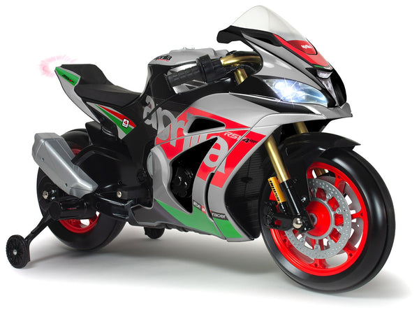 prezzo Moto Elettrica per Bambini 12V con Licenza Aprilia RSV Grigia