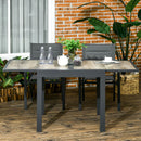 Tavolo da Giardino 80-160x80x75 cm Allungabile per 6 Persone in Plastica e Alluminio Beige      