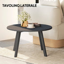 Tavolino da Giardino Rotondo in Stile Industriale Ø70x42 cm in Metallo Nero  