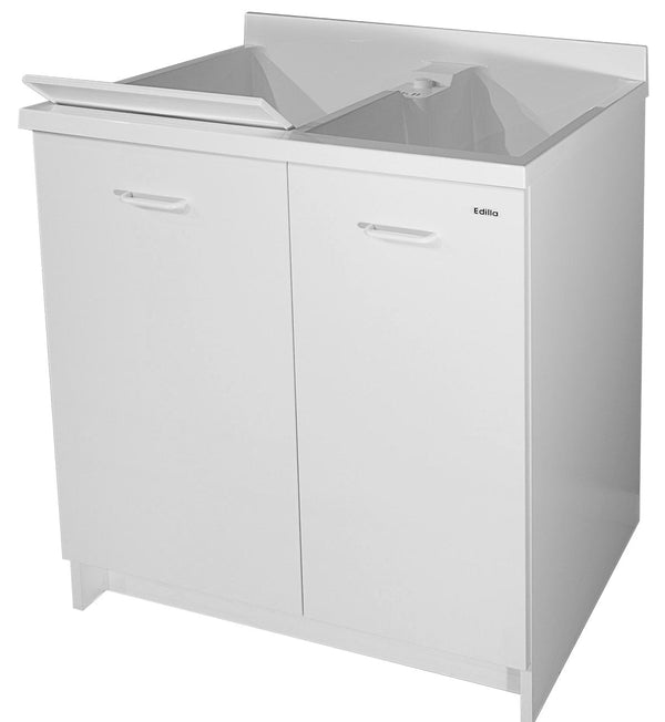 Mobile Lavatoio 80x60x85cm 2 Ante 2 Vasche Asse in Termoplastico Montegrappa Edilla Bianco prezzo