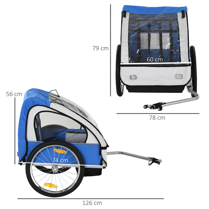 HOMCOM Carrello Per Bicicletta Rimorchio Cargo Bici Trasporto Di Oggetti Pieghevole Portata 36kg 156x72x82cm 58832537