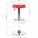 Set 2 Sgabelli Bar Cucina Seduta Forma Tappo Bottiglia Sgabello Girevole Rosso