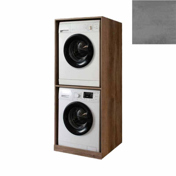 prezzo Mobile Lavanderia a Colonna per Lavatrice e Asciugatrice Senza Ante 70x70x174A cm in Nobilitato Unika Grigio Cemento