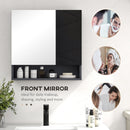 Specchio Armadietto da Bagno Pensile 2 Ante 55x17x55 cm in Legno Nero